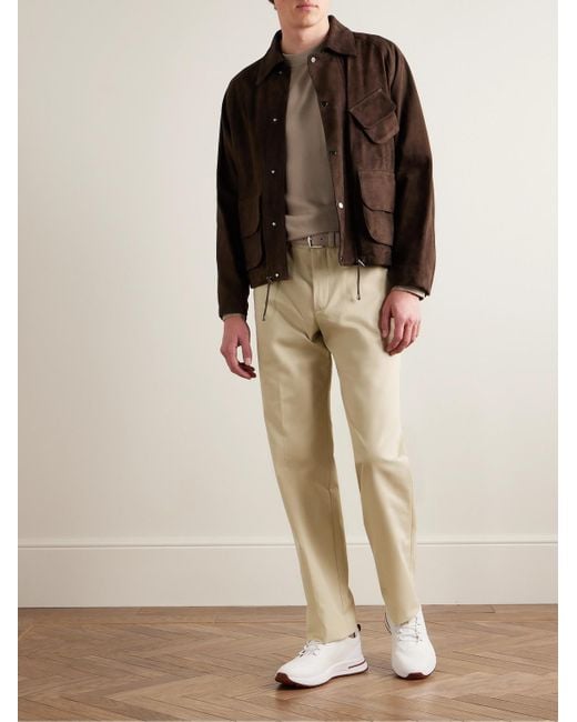 Loro Piana Natural Merse Straight-leg Cotton-gabardine Trousers for men