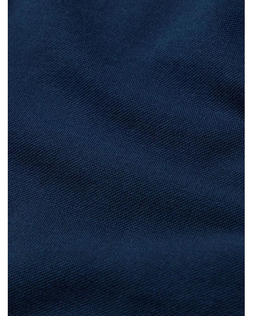 Drake's Blue Cotton-Piqué Polo Shirt for men