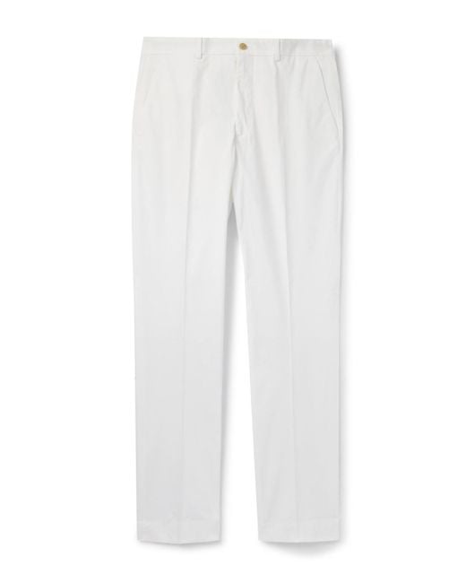 Ralph Lauren White Slim-fit Stretch-cotton Chinos for men