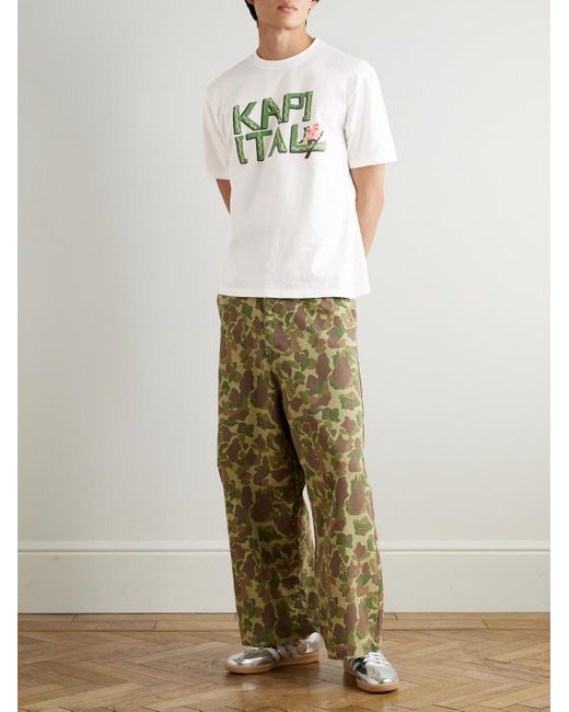 Kapital White Printed Cotton-Jersey T-Shirt for men