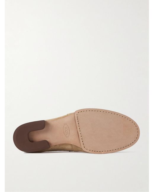 Tod's Brown Suede Penny Loafers for men