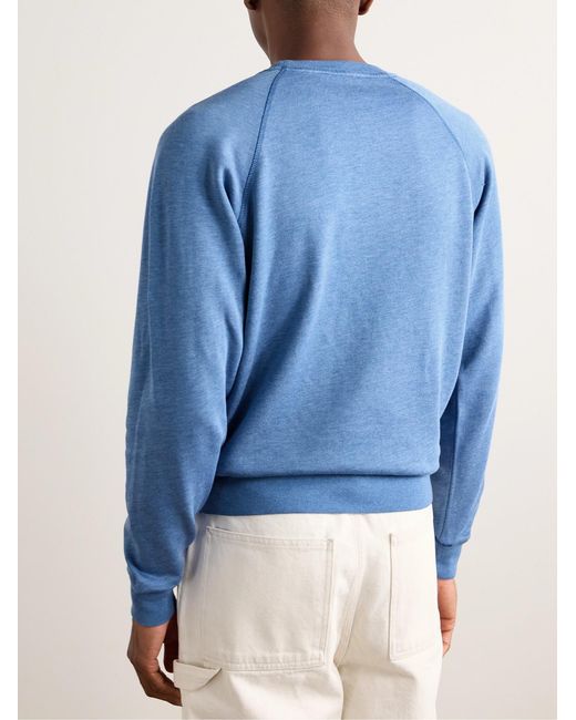 Tom Ford Blue Cotton-Blend Jersey Sweatshirt for men
