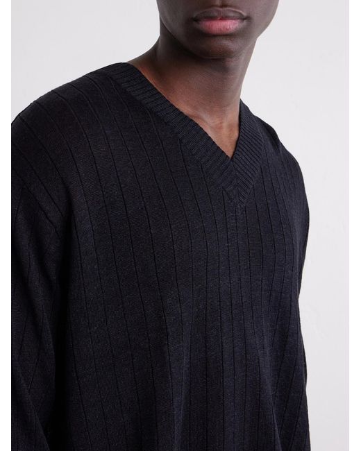 mfpen Blue Linen-blend Sweater for men