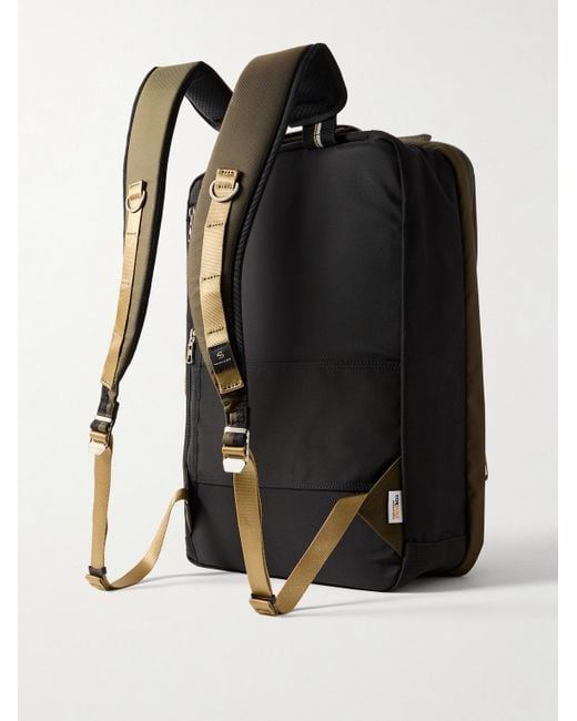 Master Piece Green Potential 2-Way Leather And Webbing-Trimmed Cordura Mastertex Backpack for men