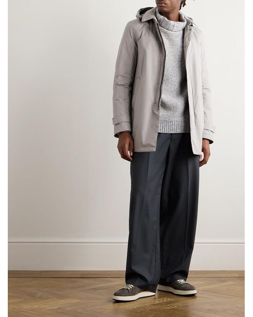 Laminar Gray Shell Hooded Down Coat for men