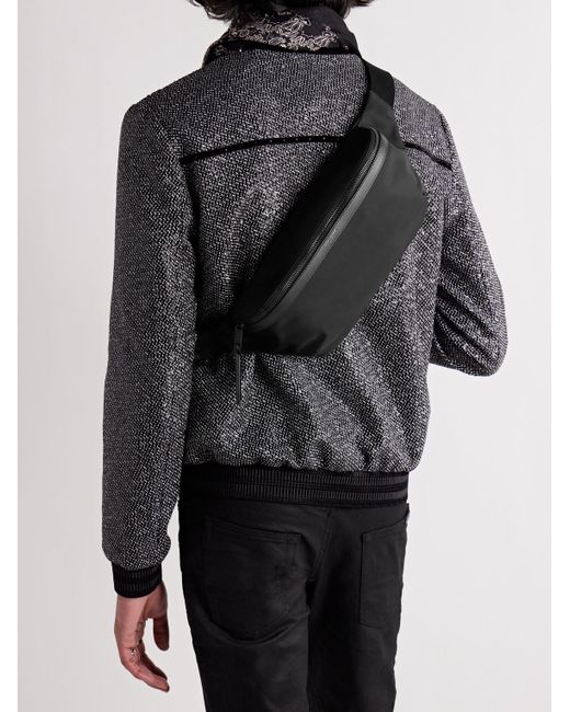 Saint Laurent White Leather-Trimmed Nylon Belt Bag for men