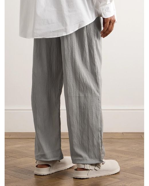 Pantaloni a gamba affusolata in jersey stretch testurizzato con coulisse e pinces Eliott di Frankie Shop in Gray da Uomo
