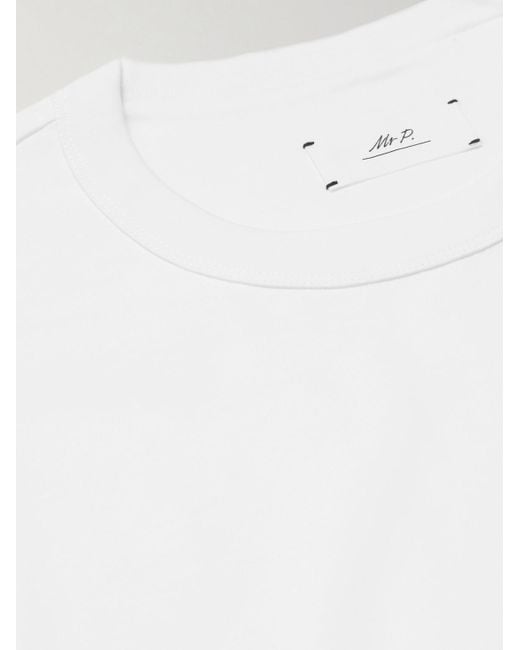 Mr P. White Oversized Cotton-jersey T-shirt for men
