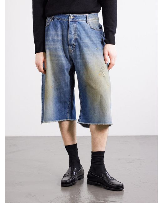 424 Blue Wide-Leg Lightweight Denim Short for men
