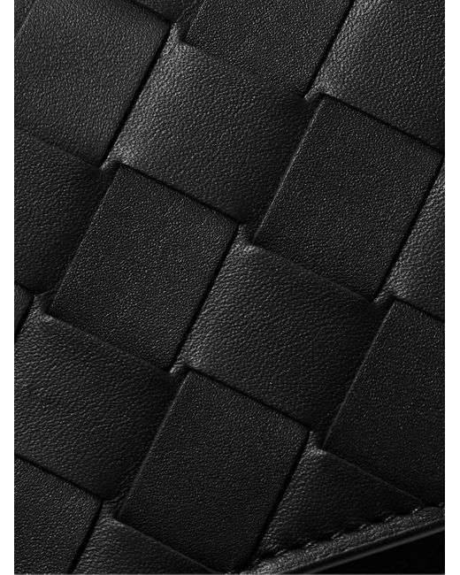 Bottega Veneta Black Intrecciato Leather Bifold Cardholder for men