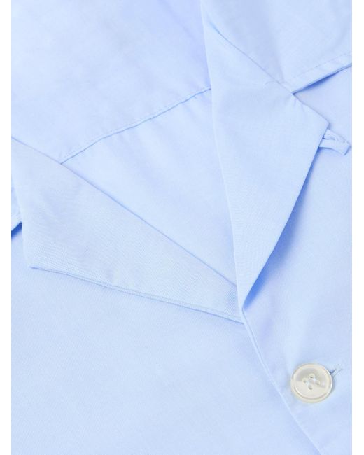 CDLP Blue Camp-collar Lyocell Pyjama Shirt for men