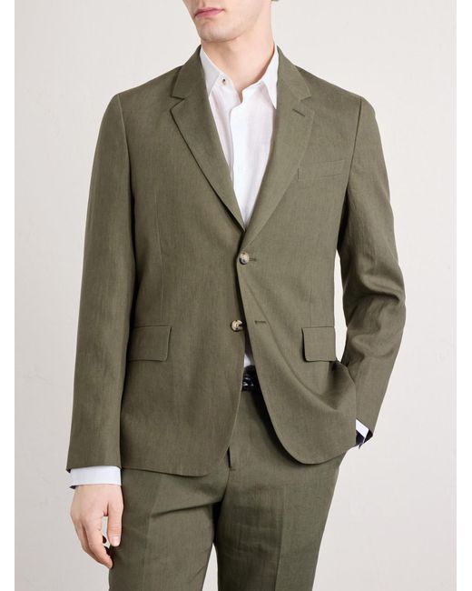 Paul Smith Green Linen Suit Jacket for men