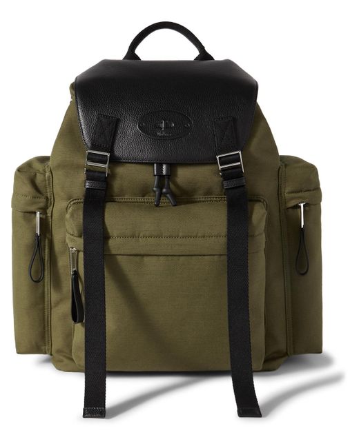 Mulberry Black Skye Cotton-canvas And Full-grain Leather Backpack for men