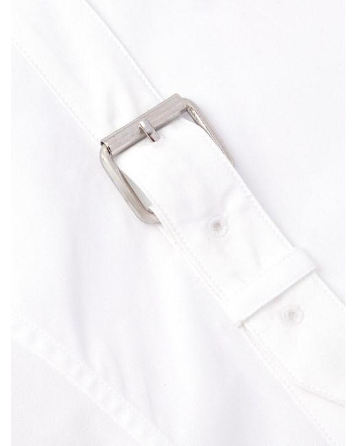 Alexander McQueen Hemd aus Baumwollpopeline mit Gurt in White für Herren