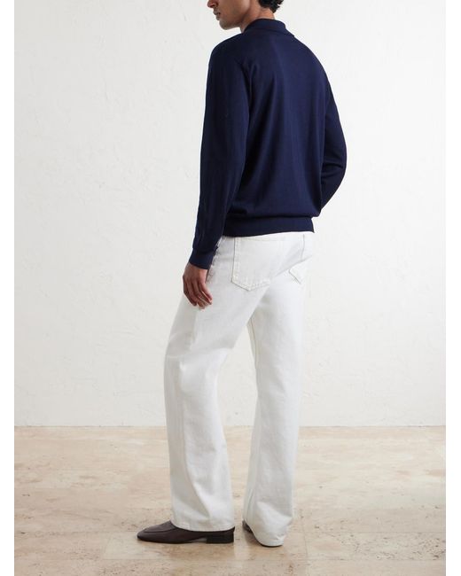 Dries Van Noten Blue Muano Merino Wool Polo Shirt for men