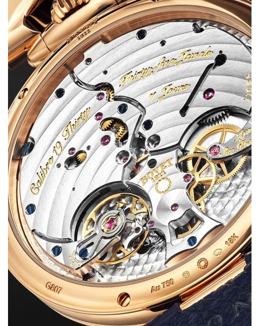 Bovet Blue 19thirty Hand-wound 18-karat Red Gold And Meteorite Watch for men