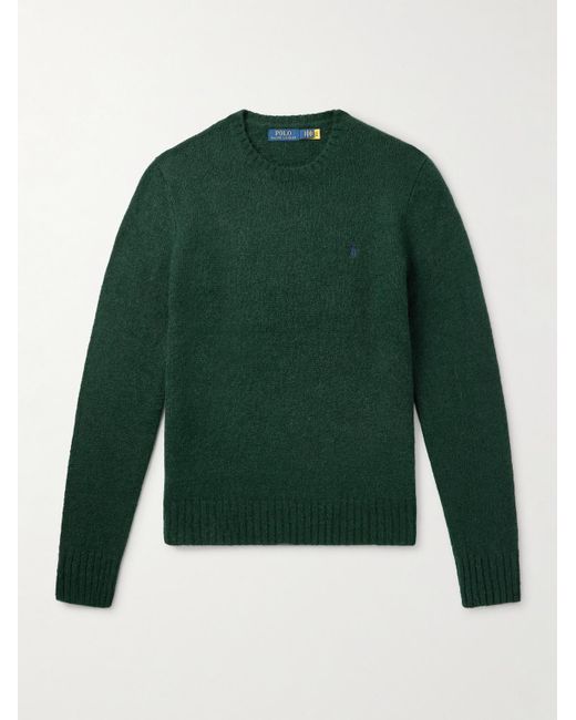 Polo Ralph Lauren Green Logo-Embroidered Knitted Sweater for men