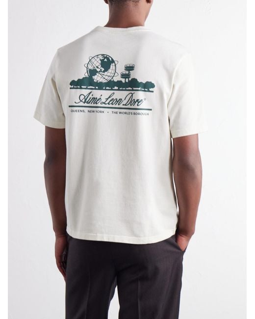 Aimé Leon Dore Natural Unisphere Logo-print Cotton-jersey T-shirt for men