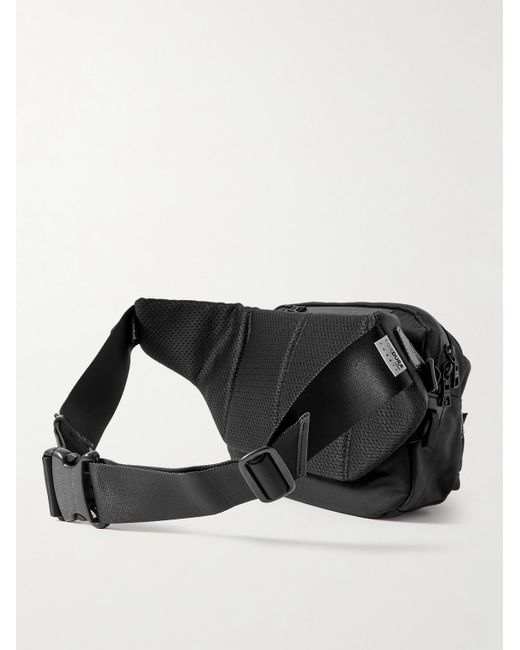 Master Piece Black Potential Logo-appliquéd Leather- And Webbing-trimmed Cordura® Ballistic Nylon Belt Bag for men
