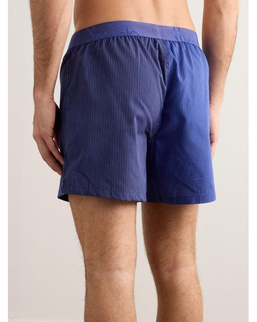 Paul Smith Blue Striped Colour-block Jersey Boxer Shorts for men
