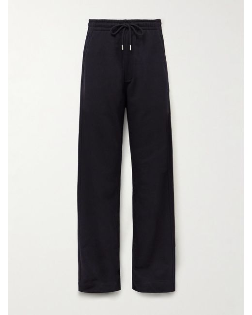 Dries Van Noten Blue Straight-Leg Cotton-Jersey Sweatpants for men