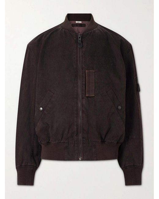 A.PRESSE Black B-15C Cotton And Silk-Blend Bomber Jacket for men