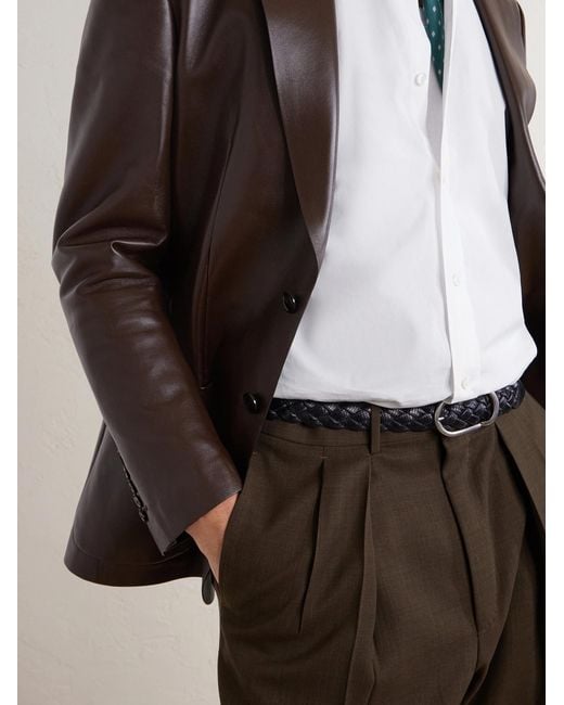 Tom Ford Brown Pleated Wool Wide-leg Trousers for men