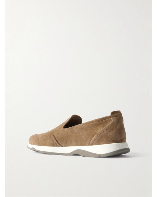 Berluti White Echappée Suede Loafers for men
