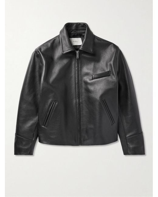 Second/Layer Black Leather Jacket for men