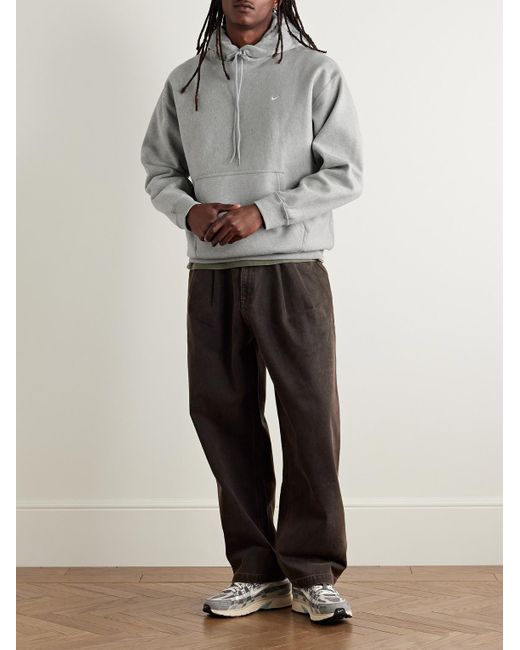 Nike Solo Swoosh Hoodie aus Jersey aus einer Baumwollmischung mit Logostickerei in Gray für Herren