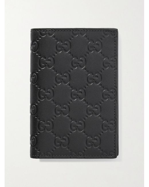 Arabella Logo-Debossed Leather Passport Case di Gucci in Black da Uomo