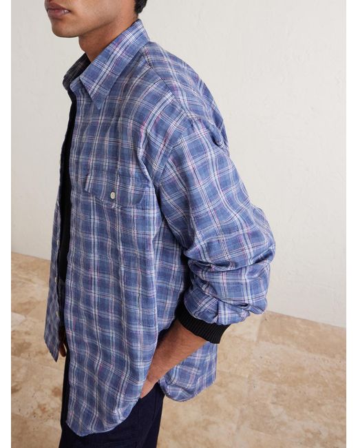 FRIZMWORKS Blue Checked Woven Shirt for men