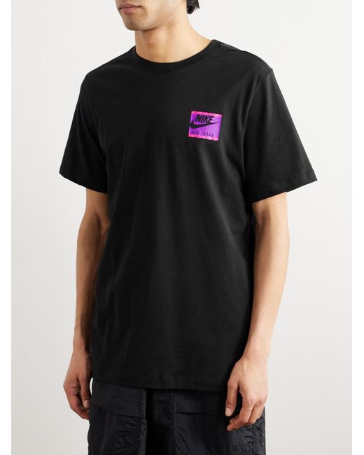 Nike Black Nsw Logo-print Cotton-jersey T-shirt for men