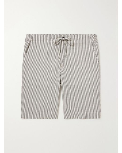 Loro Piana Gray Straight-Leg Striped Wool-Blend Shorts for men