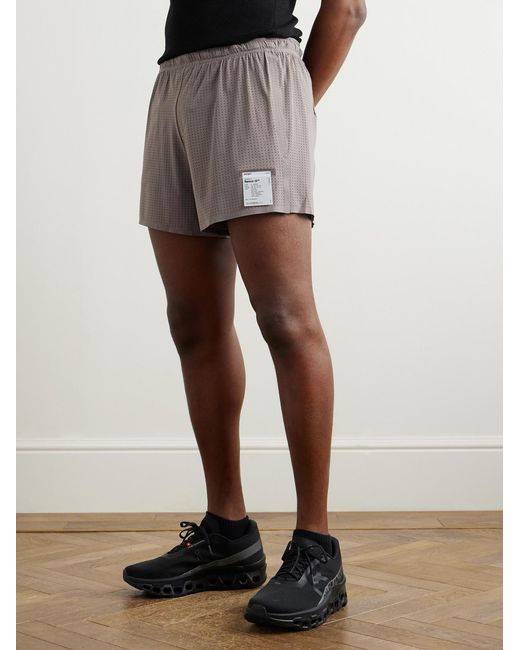 Satisfy Gray 5&Quot; Straight-Leg Logo-Appliqu&Eacute;D Space‑O&Trade;Jersey Shorts for men