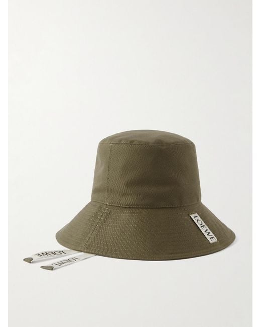 Loewe Green Paula's Ibiza Logo-appliquéd Canvas Bucket Hat for men