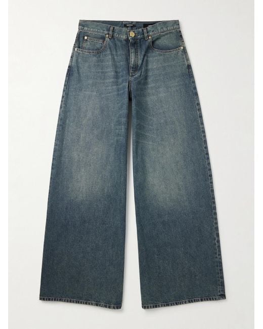 Balmain Blue Wide-leg Jeans for men