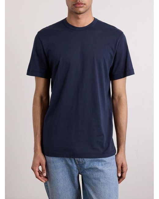 James Perse Blue Lotus Brushed Cotton-Jersey T-Shirt for men