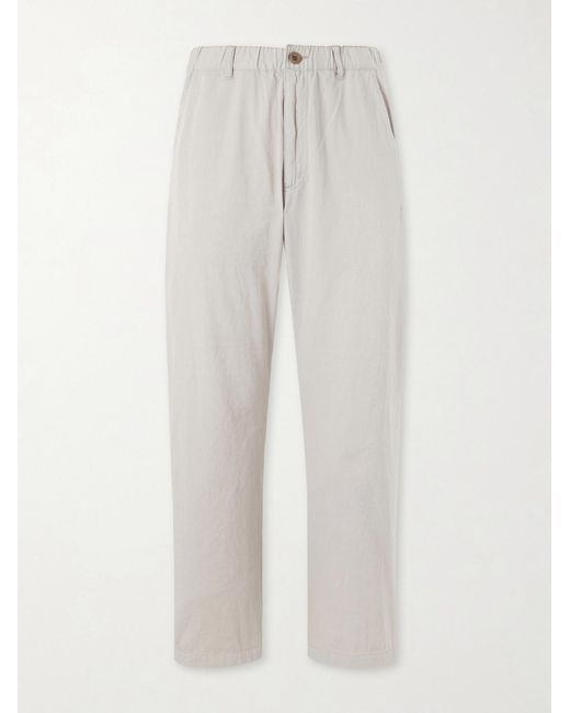 Remi Relief White Straight-Leg Cotton-Twill Trousers for men