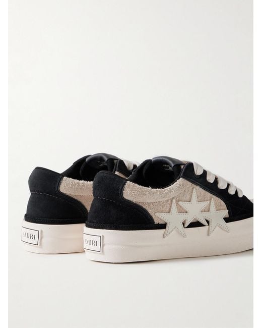 Amiri Black Sunset Skate Low Appliquéd Suede And Leather Sneakers for men