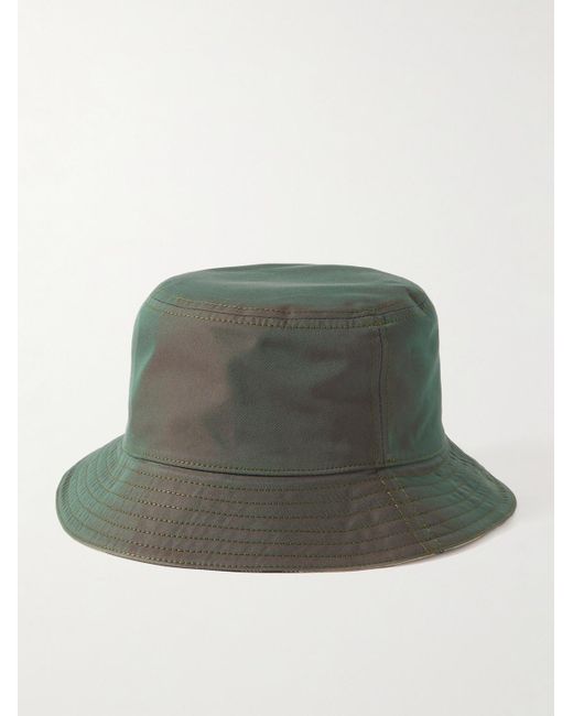Burberry Green Reversible Logo-embroidered Cotton-twill Bucket Hat