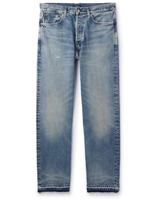 Polo Ralph Lauren Blue Heritage Straight-leg Distressed Recycled Jeans for men
