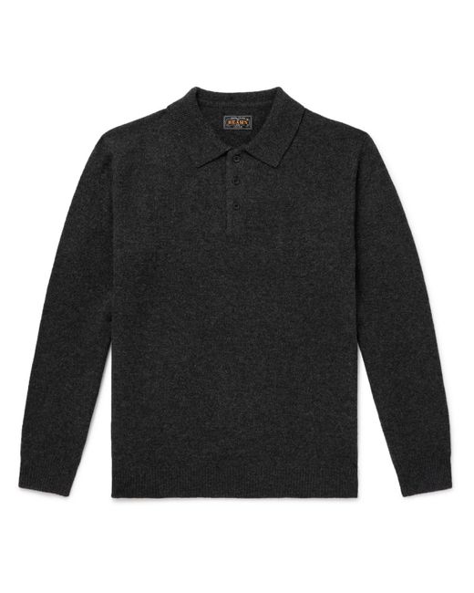 Beams Plus Black Wool Polo Shirt for men