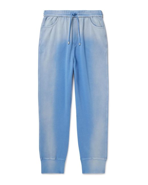 Loewe Blue Tapered Tie-dyed Cotton-jersey Sweatpants for men