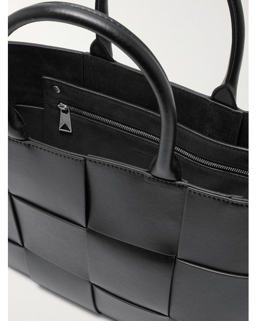 Bottega Veneta Black Small E/W Arco Intrecciato Leather Tote Bag for men