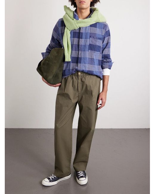 Pantaloni A Gamba Dritta di Folk in Green da Uomo