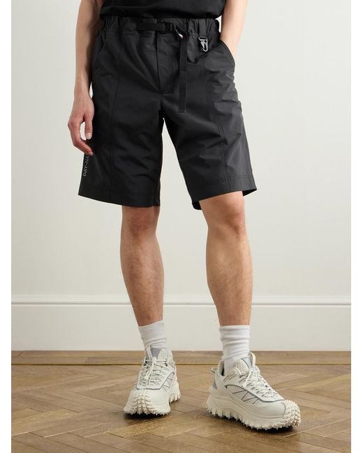 Moncler Gray Day-Namic Straight-Leg Belted Logo-Appliquéd Shell Shorts for men