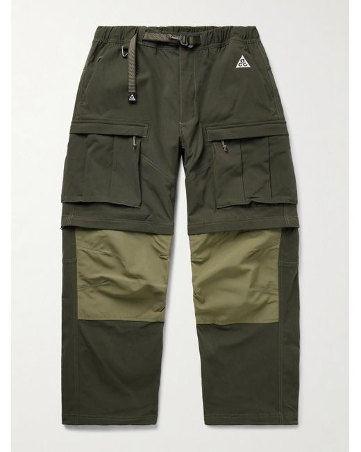 Nike Green Acg Smith Summit Straight-Leg Convertible Nylon-Blend And Cordura Cargo Trousers for men