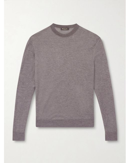 Loro Piana Gray Cashmere And Silk-Blend Sweater for men