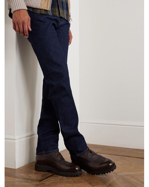 John Lobb Brown Peak Panelled Leather Boots for men